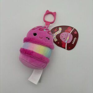 Squishmallows 3.5" Middy Winking Pink Macaron Stuffed Soft Plush Toy Clip On NEW